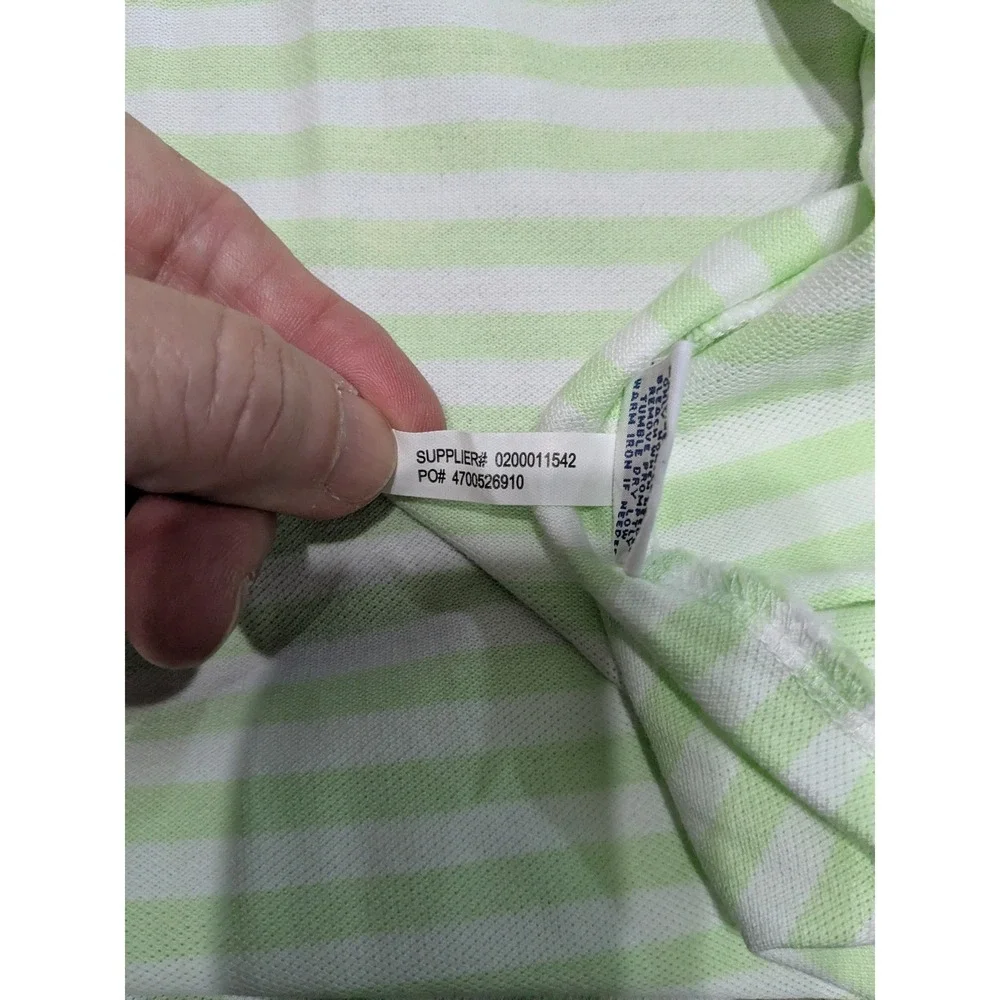 Ralph Lauren Knit Oxford Polo Shirt Mens 3XB Big Lime Green White Striped Pony